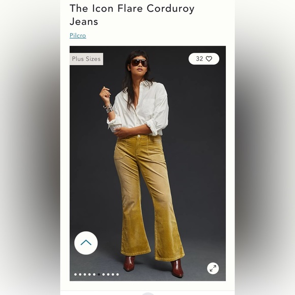 Anthropologie Icon Flare Corduroy Jeans - Picture 2 of 5